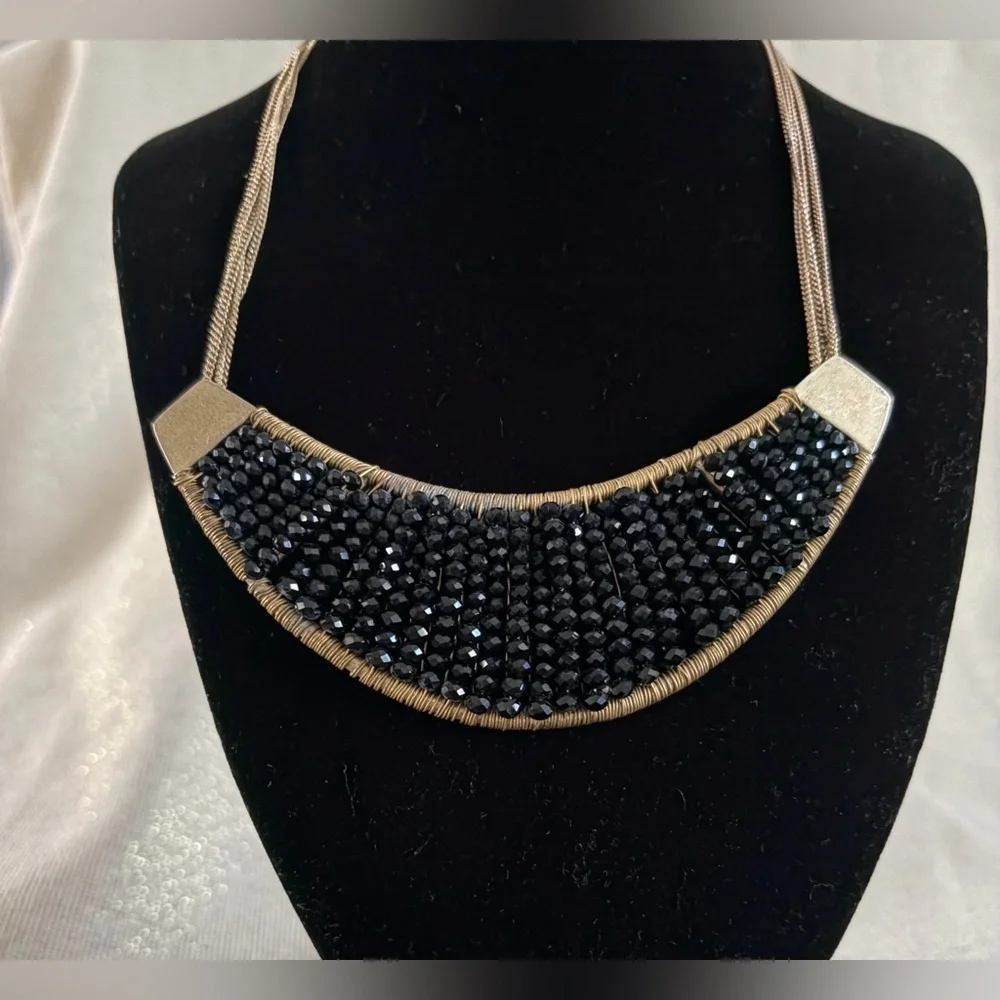 Kenneth Cole Women's Black Beaded Statement Necklace
